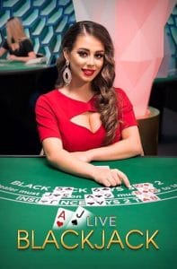 Filipino blackjack dealer at an online casino