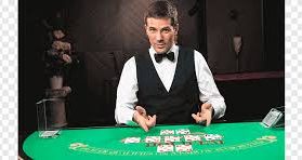 live casino croupier at a table in the Philippines